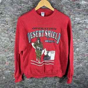 Vintage Operation Desert Shield Sweatshirt Mens Medium Military Saudi Arabia 90s